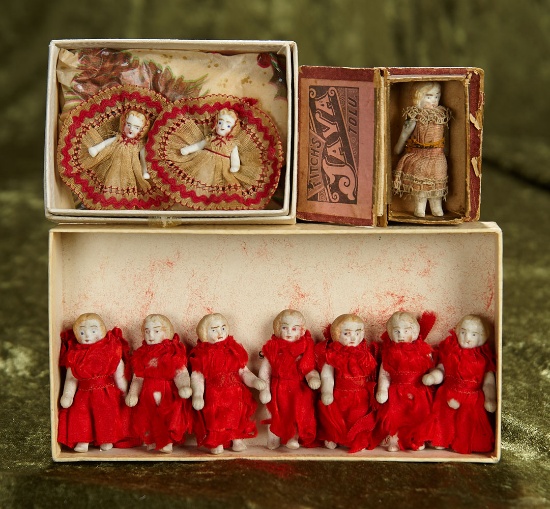 1" - 2" Collection of tiny dolls. $300/400