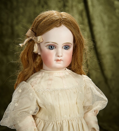 18" Beautiful French bisque portrait bebe by Jumeau. $2300/2700