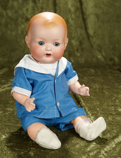 17" German bisque character doll, rare model 518, by Marseille in antique costume. $400/600