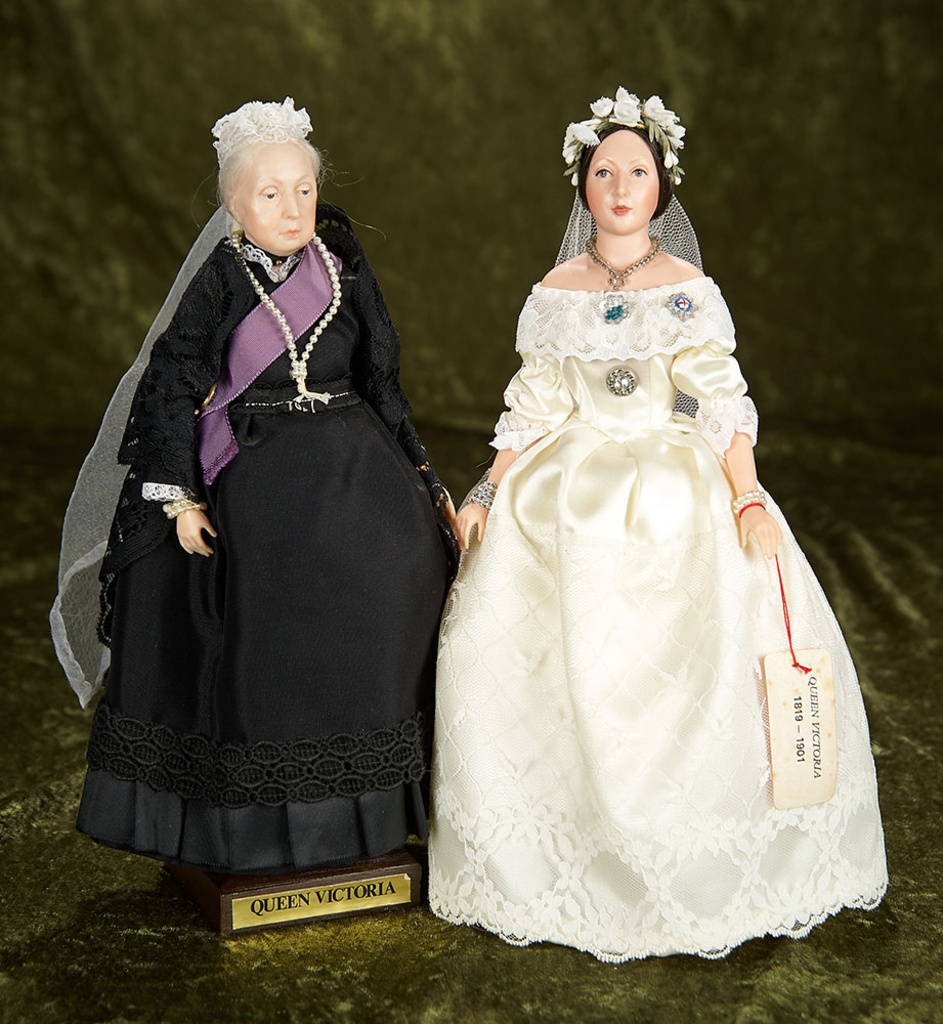 Pair, 12" English costume dolls of Queen Victoria by Ann Parker. $300/400 |  Art, Antiques & Collectibles Toys Dolls | Online Auctions | Proxibid