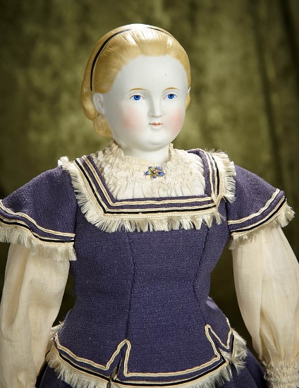 21" German bisque doll known as "Alice in Wonderland". $600/800