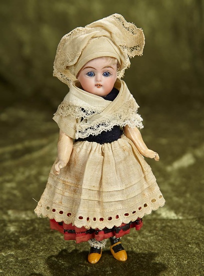 6 1/2" German bisque miniature doll by Kammer and Reinhardt in origl folklore costume. $300/500