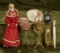 German bisque dollhouse lady with dollhouse miniatures. $400/500