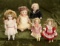 Five miniature German bisque dolls, 4