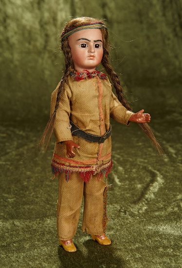 12" German Bisque Portrait of Native American, Model 244, by Bahr and Proschild $500/700