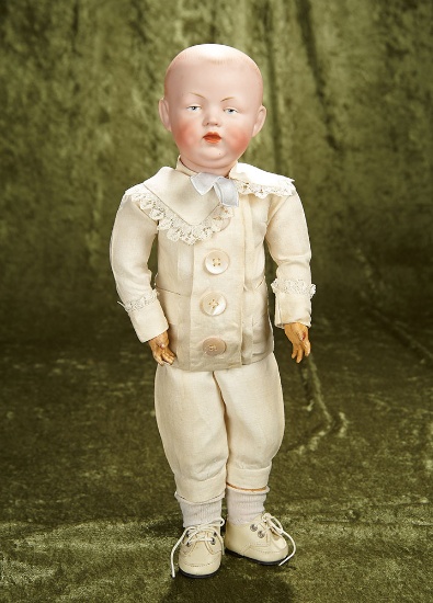 17" German bisque character, 1321, by Alt, Beck and Gottschalk deeply-dimpled cheeks. $200/400