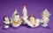 Five Miniature German Porcelain Pincushion Heads of Theatrical Figures 150/250