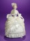 German Porcelain Lady with Fan in Ballgown as Dresser Jar 150/250