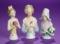 Three German Porcelain Half-Dolls with Clasped Hands 200/400