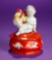 an Porcelain Seated Child with Rooster on Dresser Jar 200/300