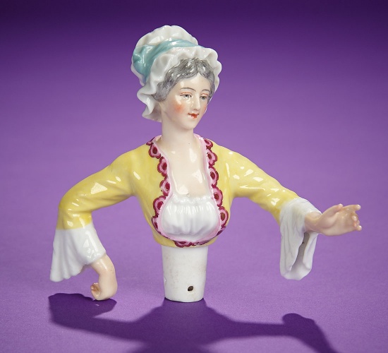 German Porcelain Half-Doll "Lady with Unusually Posed Arms" by Dressel & Kister 300/500