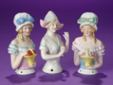 Trio German Porcelain Half-Dolls  200/300