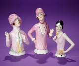 Three German Porcelain Half-Dolls 