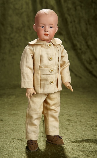 14" German bisque pouty character by Gebruder Heubach. $600/800