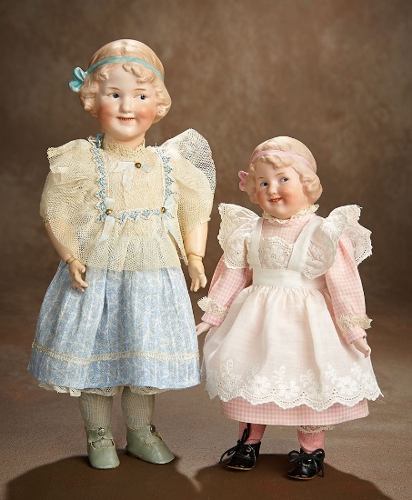 German Bisque Smiling Character, Model 7763, Known as "Coquette" by Gebruder Heubach 500/700