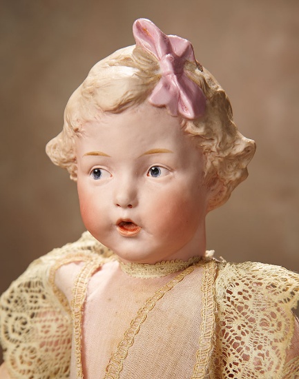 German Bisque Art Character, Model 7764, by Gebruder Heubach Known as "The Singer" 3000/4000