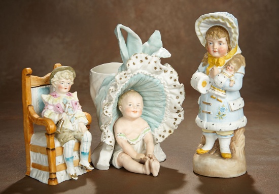Two German All-Bisque Figures of Young Children 400/500
