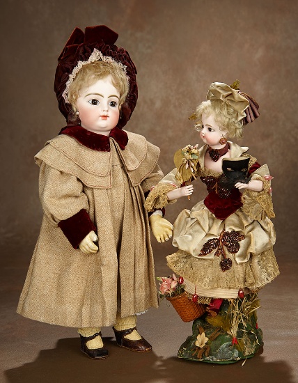 Beautiful French Bisque Brown-Eyed Bebe by Gaultier, Early Block Letter Model 3500/4500