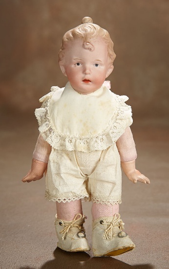 German Bisque Character with Modeled Topknot by Gebruder Heubach 500/700