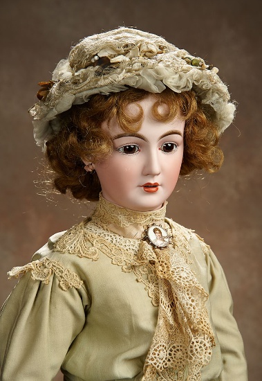Grand Exhibition Size Bisque Lady Doll, S&H 1159 for the French Market, Daspres Body 3200/4500