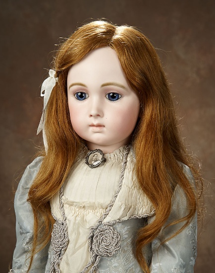 Gorgeous French Bisque Bebe Triste, Size 14, by Emile Jumeau  9500/12,000