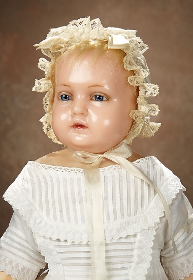English Poured Wax Child Doll with Portrait Like Face 800/1100