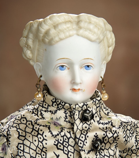 German Bisque Lady Doll with Elaborately-Sculpted Blonde Hair 400/600