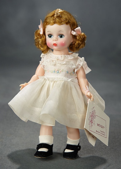 Alexander-Kins with Side-Tied Curls in White Organdy Party Dress, 1964 400/500