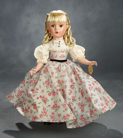 "Amy" from "Little Women" with Loop Curls, Rare Flowered Grey Gown, Original Box, 1950 700/900