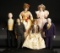 Six German Bisque Dollhouse Dolls including Little Women 700/900