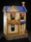 German Wooden Blue Roof Dollhouse with Elevator by Moritz Gottschalk 1800/2500