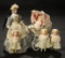 German Bisque Dollhouse Nanny with Four Children and Stroller 500/800