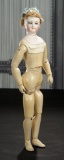 French Bisque Smiling Poupee by Leon Casimir Bru, Original Wooden Articulated Body 3500/4500