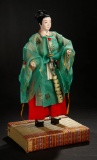Japanese Ningyo of Court Figure in Original Signature Wooden Box  800/1100