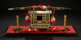 Japanese Lacquered Sedan Chair with Gilt Accents in Original Box 300/500