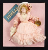 French Bisque Portrait of Fashionable Lady, 1900 Era, with Original Jumeau Labels and Box 800/1100