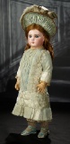 French Bisque Blue-Eyed Bebe by Jumeau, Original Frock, Bonnet, Signed Jumeau Shoes 3200/3800