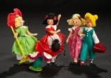 Four German Cloth Miniature Dolls from Nursery Rhymes by BAPS 300/400