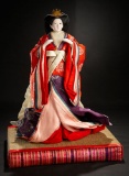 Japanese Ningyo as Superbly-Costumed Court Lady with Rare Floor-Length Hair 600/800