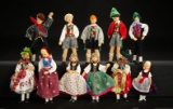 Eleven German Cloth Miniature Dolls in Tyrolean Costumes by BAPS 300/500
