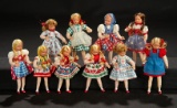 Ten German Dollhouse Dolls in Original Costumes by Caco 200/300