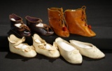 Four Pairs of Signed French Doll Shoes 200/300