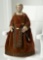 18th Century French Wooden Cage-Skirt Doll in Rare Petite Size 1000/1300