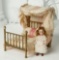 19th Century High Poster Brass Bed with Canopy 400/500
