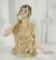 German Porcelain Half-Doll with Rare Gold Hair 300/400