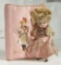 German All-Bisque Doll in Original Costume with Rose Silk Embroidered Wrap 600/800