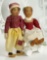 Pair, American Cloth Dolls, Jan and Greta, from Babyland Rag Doll Series 400/500