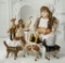 American Wooden Farm Set by Schoenhut with Farmer, Wife and Four Animals 1200/1500