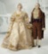 Pair, American Porcelain Portrait Dolls of George and Martha Washington 1400/1800