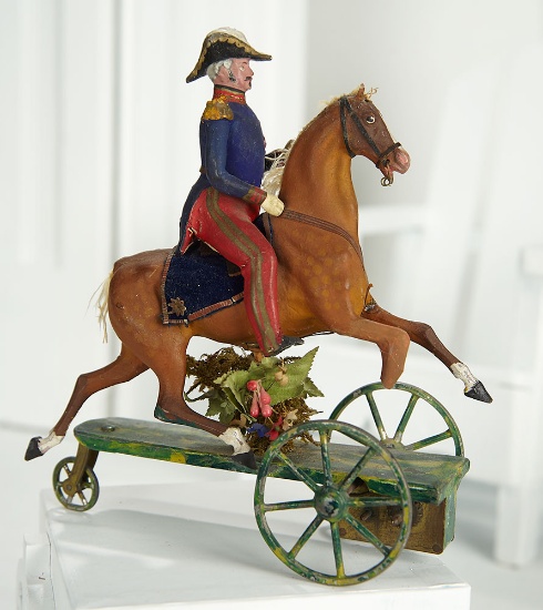 French Mechanical Toy Depicting General Astride a Horse by Theroude 600/900